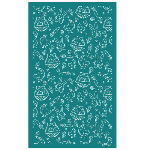 Rabbits Eggshell Silk Screen Stencils 6.3x4Inch for Clay-SY197