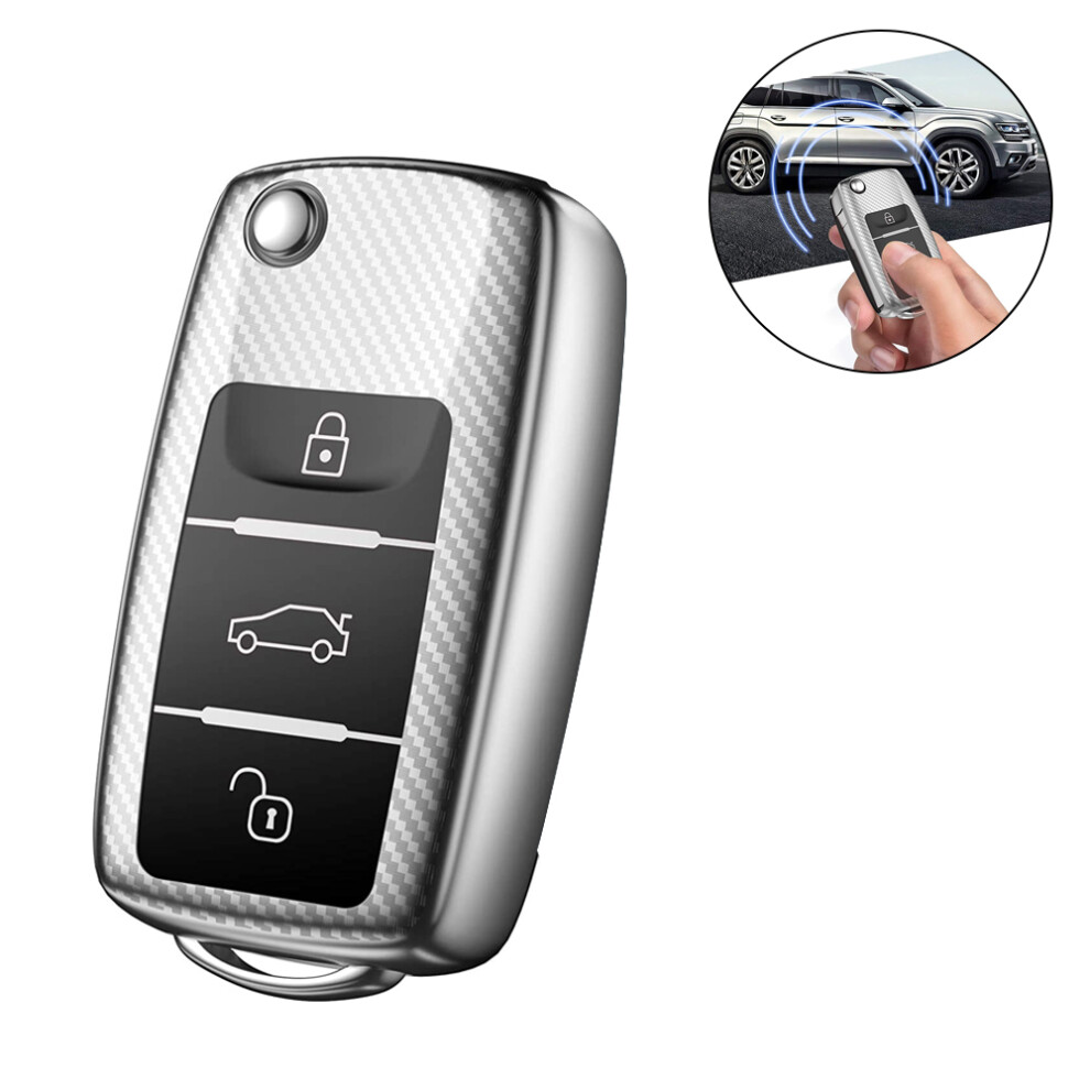 Premium Soft Tpu Key Cover Compatible With Volkswagen Lavida, Sagitar - Provides Comprehensive 361 Degree Protection, Strong Signal Reception, Non-Sli 9198585536043
