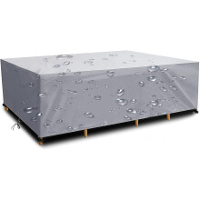 Patio Furniture Covers with Heavy-Duty 420D Oxford Cloth, Waterproof & Anti-Uv Protection for Garden Furniture, Adjustable Elastic Hem Drawstring