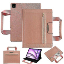 (Rose Gold, Multicolor) Tablet Case for iPad Air 13 (2025) (2024) Pro 12.9 (2022) (2020) (2018) Auto Wake Sleep Leather Cove