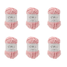 6Rolls of Cotton Crochet Yarn 100g/3.5oz Per-Skin powder 04