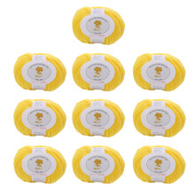 10Rolls of Wool Blend Yarn 1.76/Roll Soft Crochet-Yellow