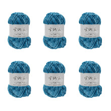 6Rolls of Crochet Yarn Crochet Yarn 100g Per-Peacock Blue 13