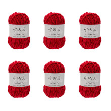 6Rolls of Soft Crochet Yarn 100g/3.5oz Per Roll for-Two red 16