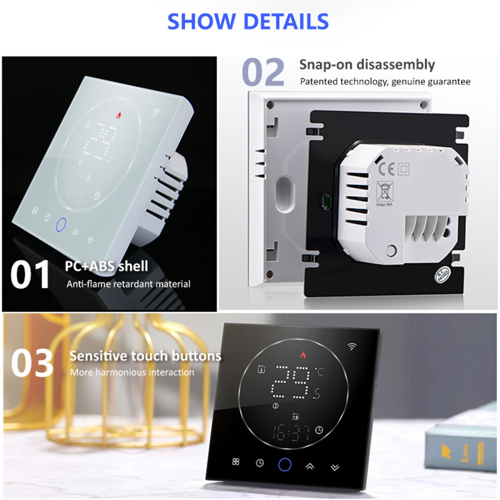 Mobile App Remote Control Smart Thermostat Wifi Enabled Touch Screen Programmable Temperature Control Voice Control Save Energy With Manual Programmin 9454554431185