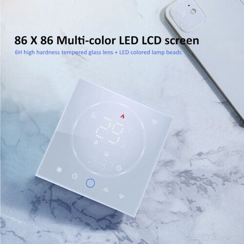 Programmierbarer Controller, intelligenter Thermostat mit Touchscreen, energieeffizientem LED-Display, Wochenprogrammierung, Sprachsteuerung, 2