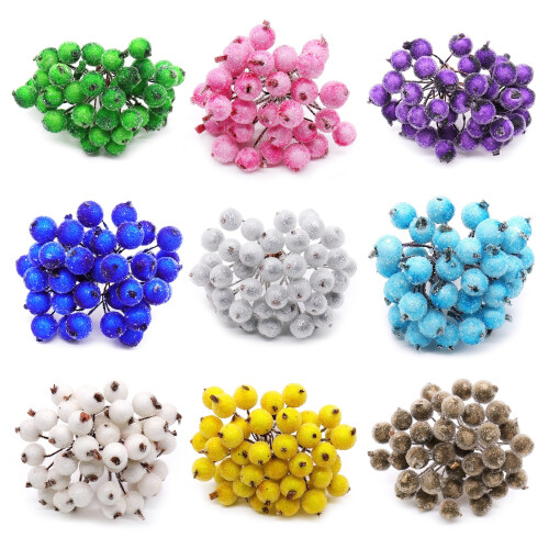 40Pcs Artificial Berries Sprigs Decors Berries for-royal blue 1