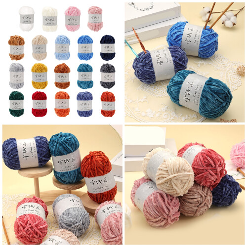 6Roll Cotton Crochet Yarn 100g/3.5oz Per Roll-light gray 10 2