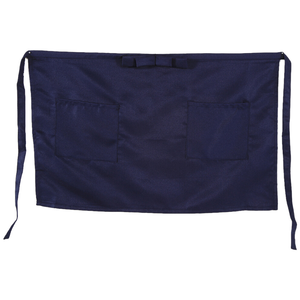 Long Waist Strap Apron For Hospitality Workers, Three Divided Pockets Service Apron With Durable Polyester Material, Stain Protection Half Apron For W 9155353454220