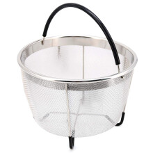 Premium dampkurv, håndtak som er lett å løfte med oppvaskmaskinsikker konstruksjon, utvidbar grønnsaksdamper i rustfritt stål for Instant Pot,