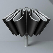 (Light Grey, Multicolor) Reflective Automatic Umbrella Sun-proof Rainproof Dual-use Folding Reverse Type Umbrella Large UV Pr