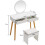 Elegant Classic White Vanity Set, Solid Hardwood Frame for Durability, Adaptable to Various Room Styles 7