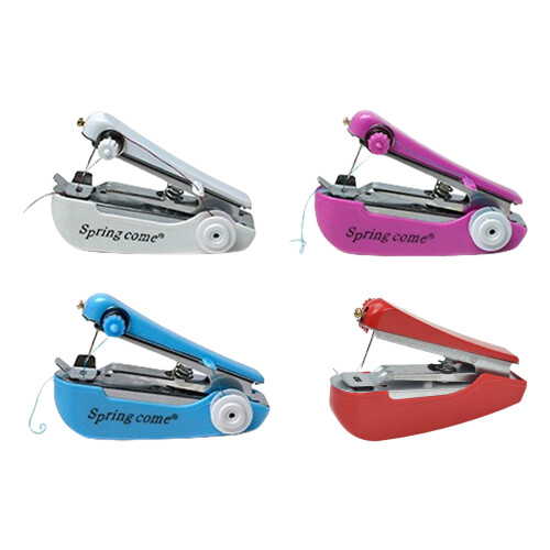 Small Sewing Machine Handheld Sewing Machine Manual Sewing-Red 2