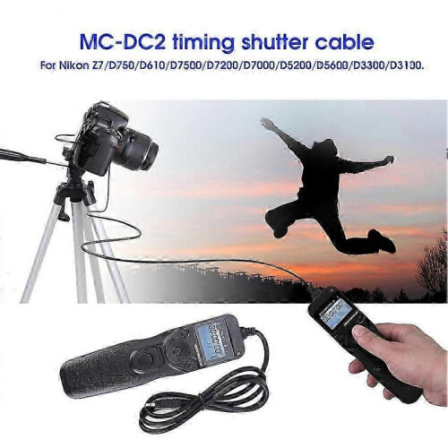 Shoot MC-DC2 Timing Shutter Cable Release Automatic Timer Remote Control for Nikon Z7/D750/D610/D7500/D7200/D7000/D5200/D5600/D3300/D3100 2