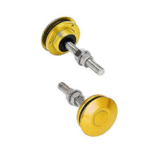 (Gold, Red) LBQ 2pcs Universal 62mm/2.4" Push Button Billet Hood Pins Lock Clip Kit Engine Bonnets Lock Aluminum Car Quick Latch Pins Aluminum