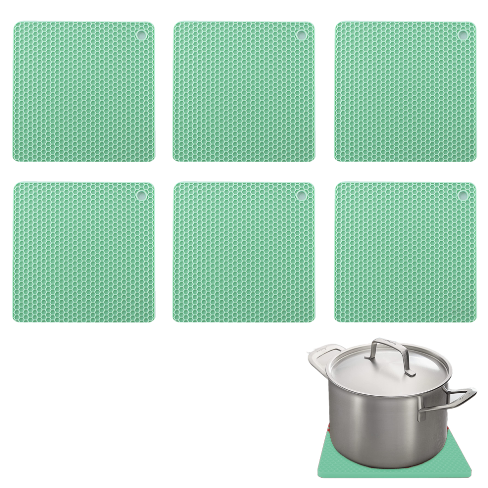 Silicone Pot Holder Mat, Non Slip Multi Function Trivet For Kitchen Countertop, Easy To Wash Heat Resistant Food Safe Silicone Pad With Honeycomb Desi 9155353454374