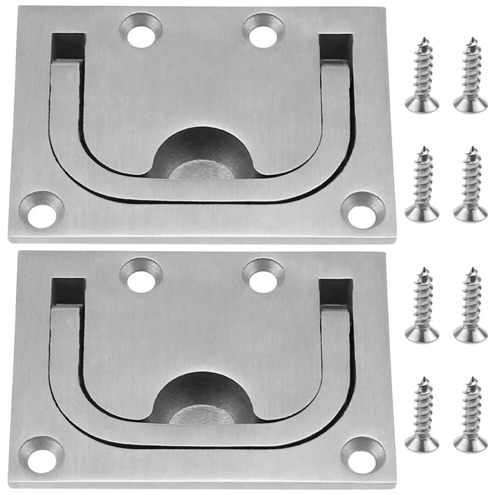 316 Stainless Steel Flush Pull Handle, Hidden Furniture Pull For Marine & Home Applications Ensuring Rust-Proof Performance (2Pcs) 9454554448534