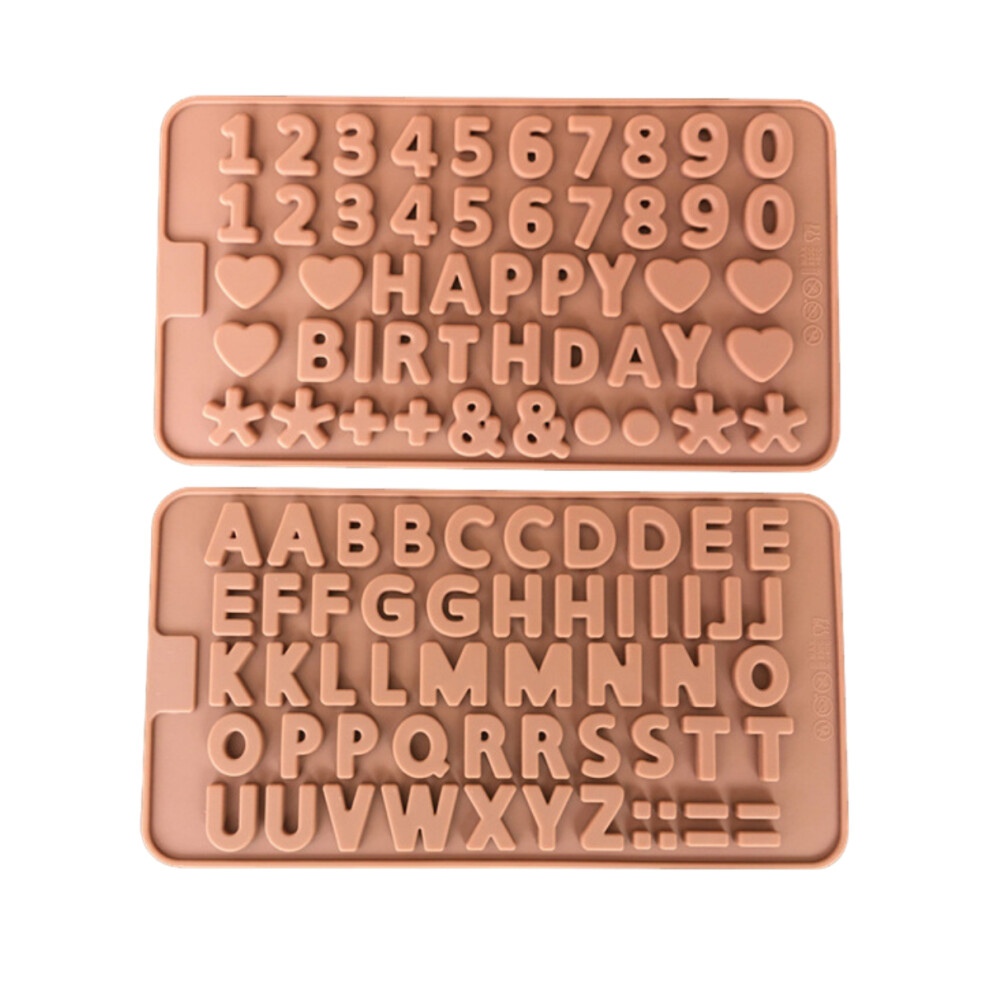 Diy Letter And Number Silicone Molds For Chocolate, Easy To Release Alphabets Numbers Candy Mold With Birthday Cake Symbols, Non-Stick Surface For Fon 9155353470961