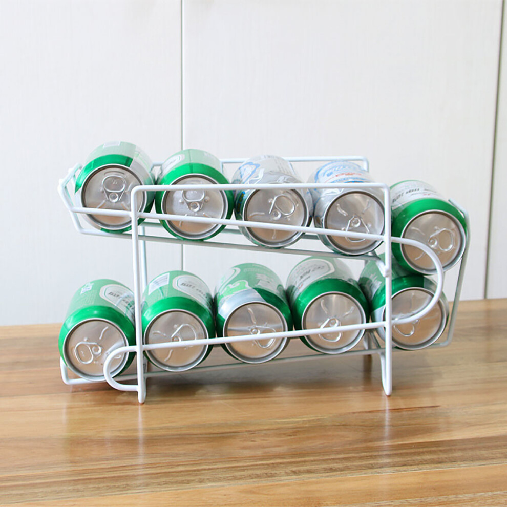 Stacking Beverage Soda Can Dispenser Rack, Double-Layer Cans Beverage Storage Rack, Robust Steel Wire Rust-Resistant Finish, Easy To Reload And Dispen 9155353470947