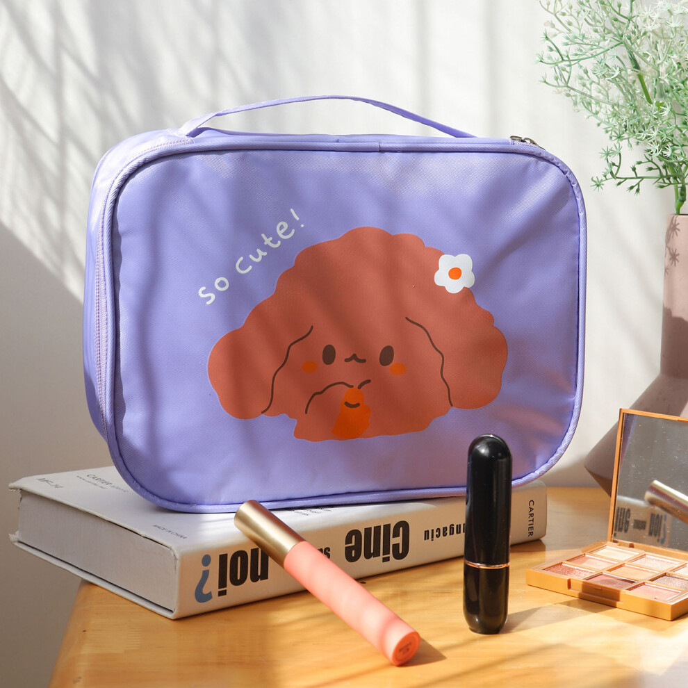 Adorable Waterproof Travel Toiletry Bag, Large Capacity Makeup Bag with Multi-compartment Design, Durable Twill Fabric for Women, Convenient Carrying