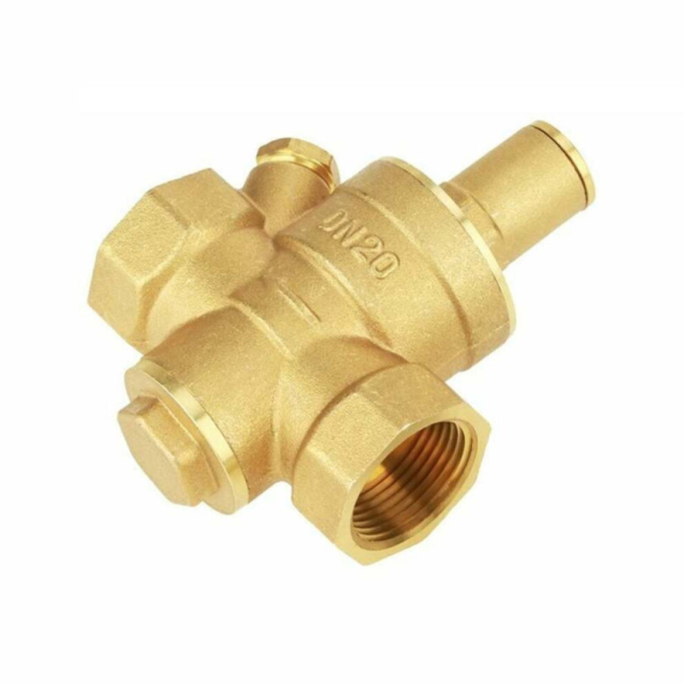 Piston Structure Water Pressure Regulator, Adjustable Water Pressure Reducer With Gauge, Brass Valve Body For Durable Performance, Dn20 Connection, St 9454554424576