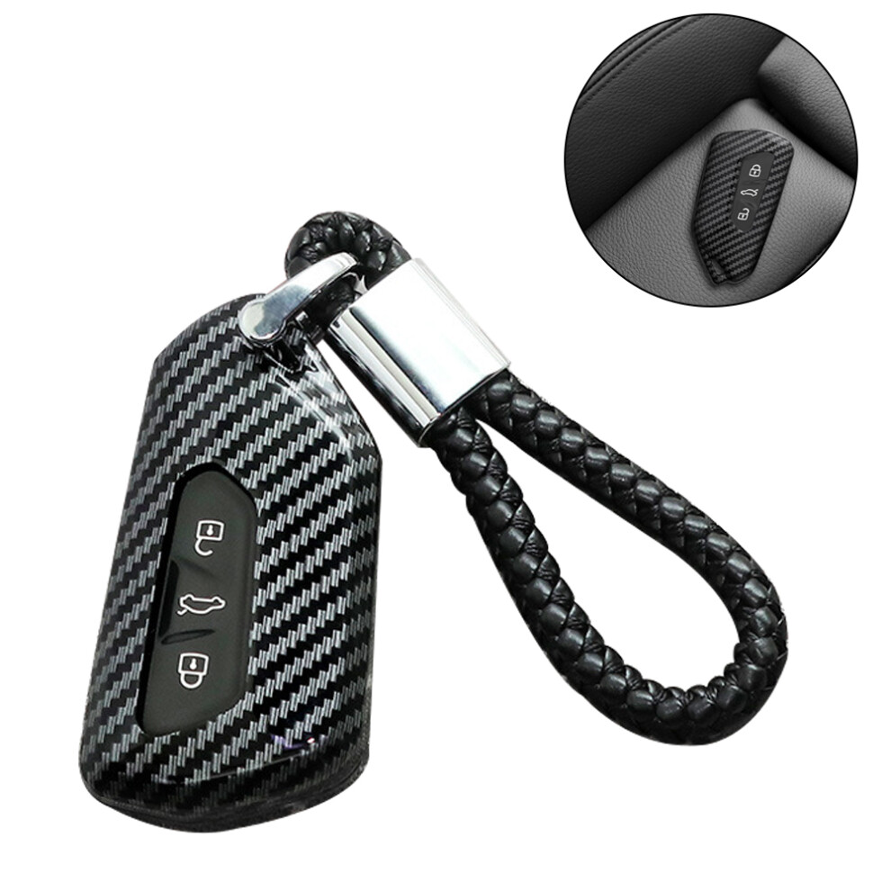 Elegant Key Fob Cover, Carbon Fiber Pattern Abs Plastic For Robust And Resilient Protection On Keyless Entry Systems Of Volkswagen Golf 8, Skoda Octav 9198585536227