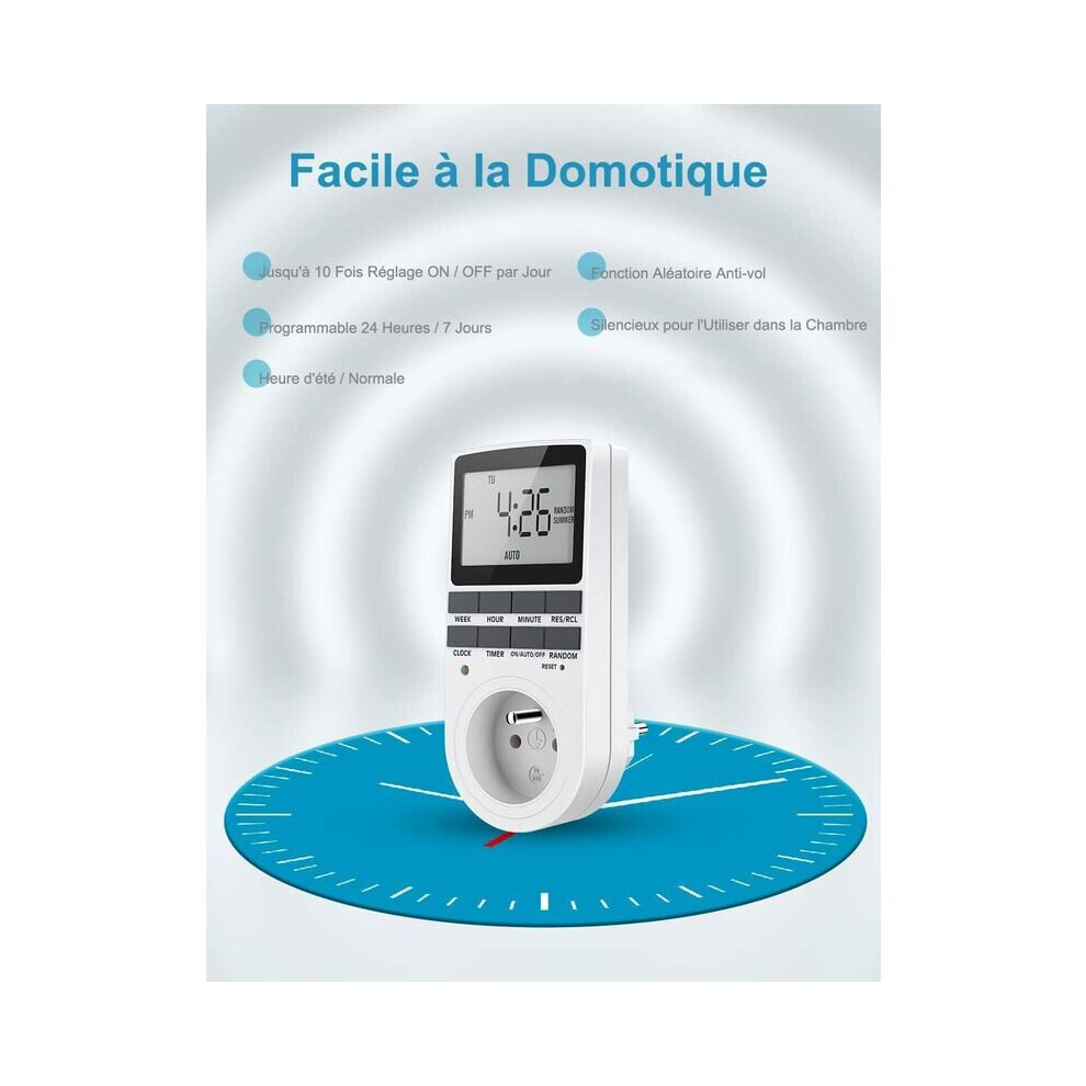 Automated Timer Outlet For Home And Office, Programmable Digital Timer With Large Lcd Screen And Energy-Saving Features, Easy To Program And Protects 9454554425320