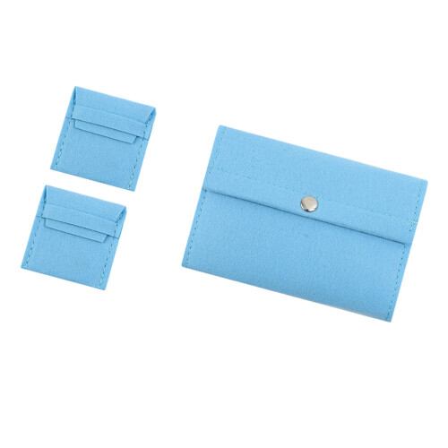 Travel Friendly Circular Needle Pouch Felt Craft-Sky Blue