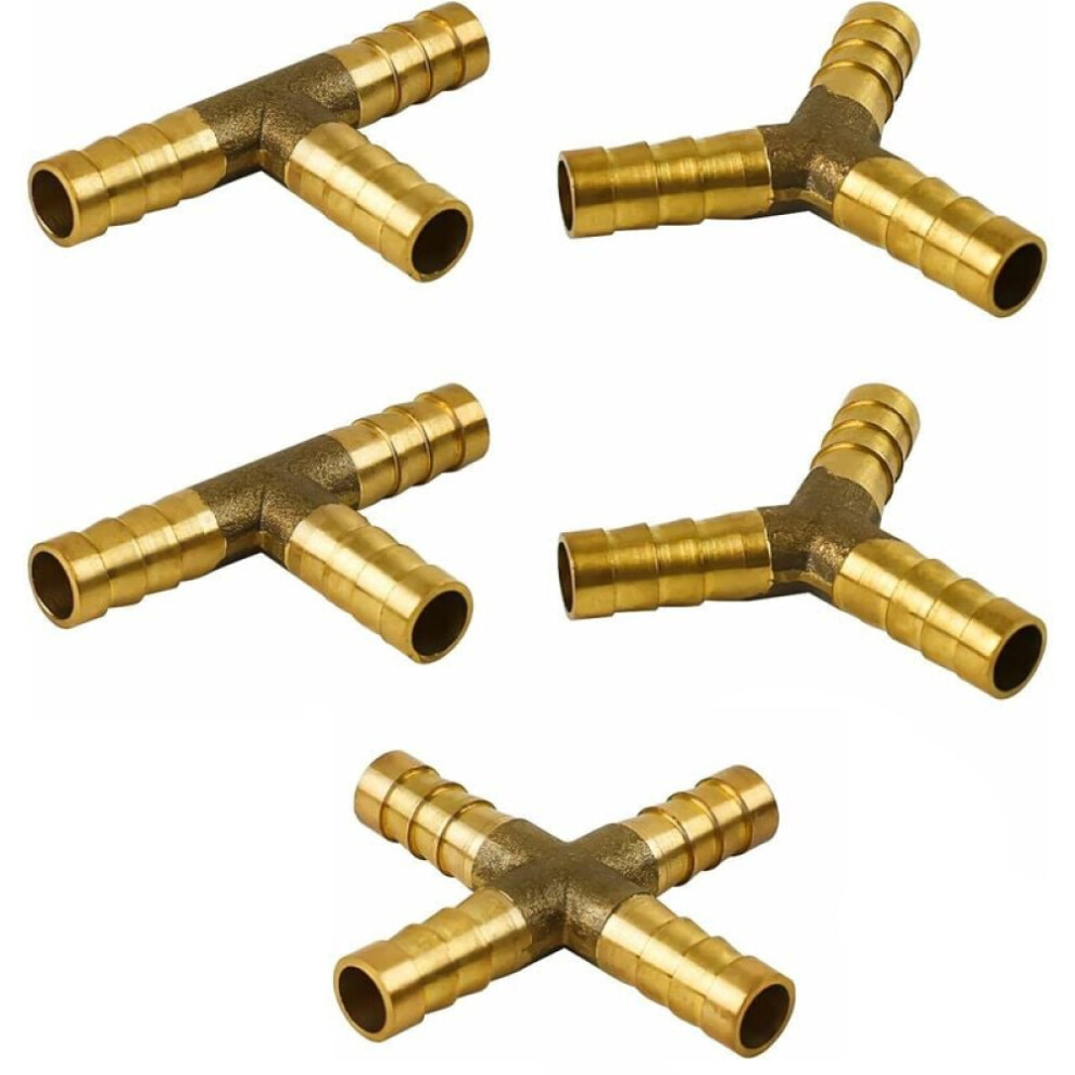 Versatile Connections Tee, Brass Material Connector For Flexible Hose Seal In Piping Systems (Set Of 5) 9135470986330