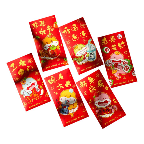 Pack of 6 New Year Redness Envelope Gold-Everything goes well