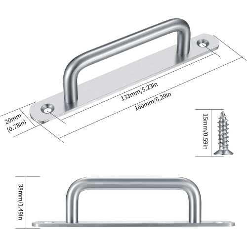 Ergonomic Design Door Pull Handle, Stainless Steel Sliding Barn Door Handle For Closet Doors, Easy Install Anti-Rust Pulls With Wide Application, Mode 1