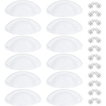 Mânere pentru dulap, stil retro, alb, modern, pentru mobilier de bucătărie, design cu margini netede pentru siguranță și estetică (10 buc)