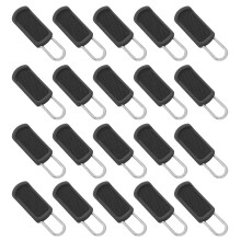 20Pcs Zippers Pull Replacement Set for Luggage Boot Jeans-Black