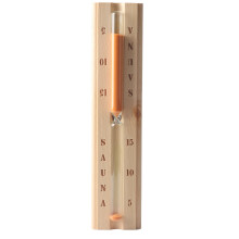 Duurzame sauna-accessoires: zandloper, veelzijdige timer van 15 minuten van glas en hout, draaibare zandloper voor spa en thuisgebruik, wandmodel.