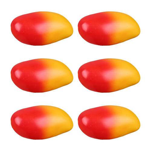 6Pcs Realistic Faux Fruit Strawberries Set Bright-red mango
