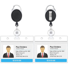 Porta badge retrattile multiuso, porta badge trasparenti con accesso rapido, protezioni per badge resistenti per una maggiore durata, confezione da 2