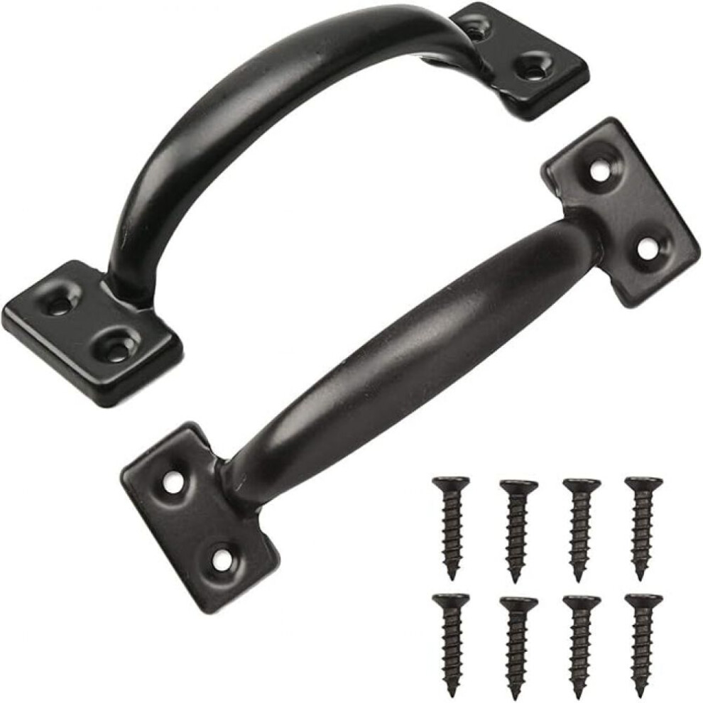 Pull Handle For Outdoor Gates, Metal Handle With Mounting Screws, Durable Iron Barn Door Pull For Garage And Shed, Fence Gate Handles With Comfort Gri 9454554454306