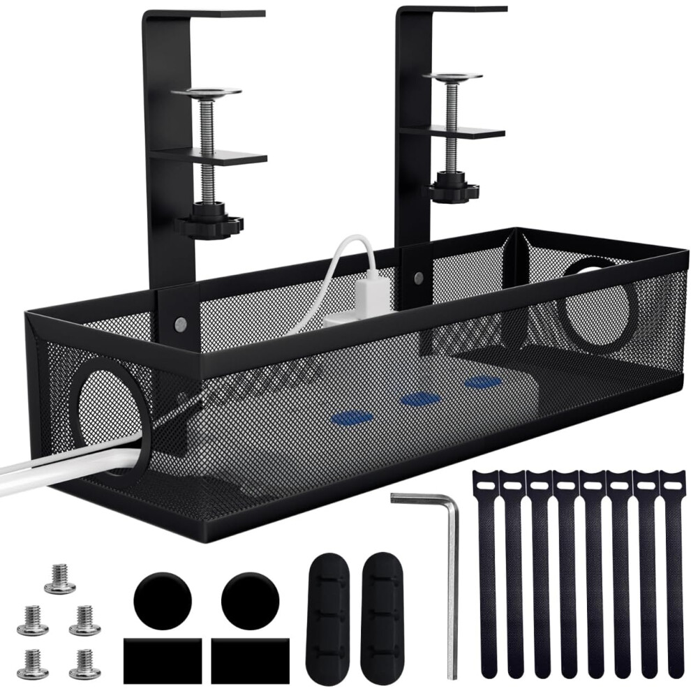 Cable Management System, High Quality Material Ensures Sturdy And Durable Performance, No Drill Installation With Clamp Mount For Quick Desk Wire Orga 9454554456744