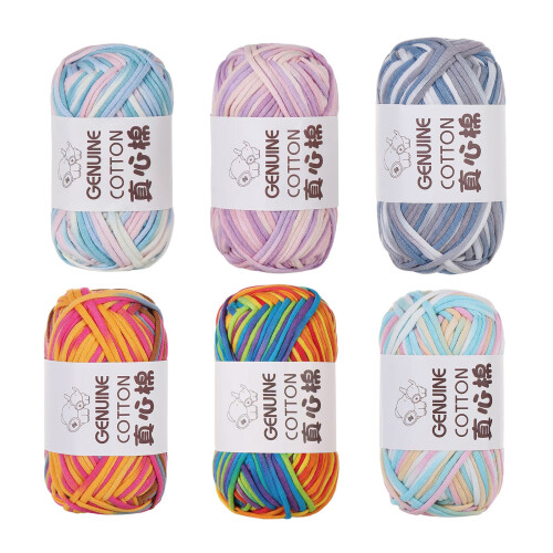 Soft Cotton Knitting Yarn Roll/48g Soft-A104 candy color 2