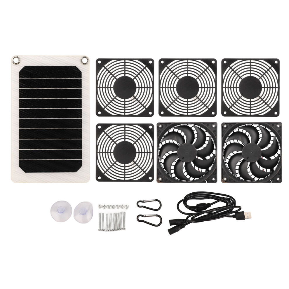 Monocrystalline Solar Fan Outdoor Power Supply Solar Powered Fan With Dual Fans High Efficiency Conversion, Weather Resistant Solar Panel For Hiking C 9454554434810