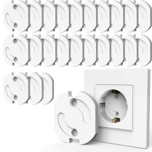 Duurzaam en veilig: 20 stuks stopcontactafdekkingen volgens Europese norm, gemaakt van ABS-materiaal, wit, kindveilig, lekvrij, installatie zonder
