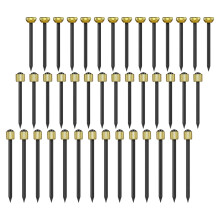 90 Unidades Pregos Pretos De Aço Com Cabeça Latão Para