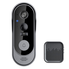 Sonerie video inteligentă cu cameră și clopoțel, sistem de securitate pentru exterior cu vedere nocturnă, stocare în cloud SD, alertă audio