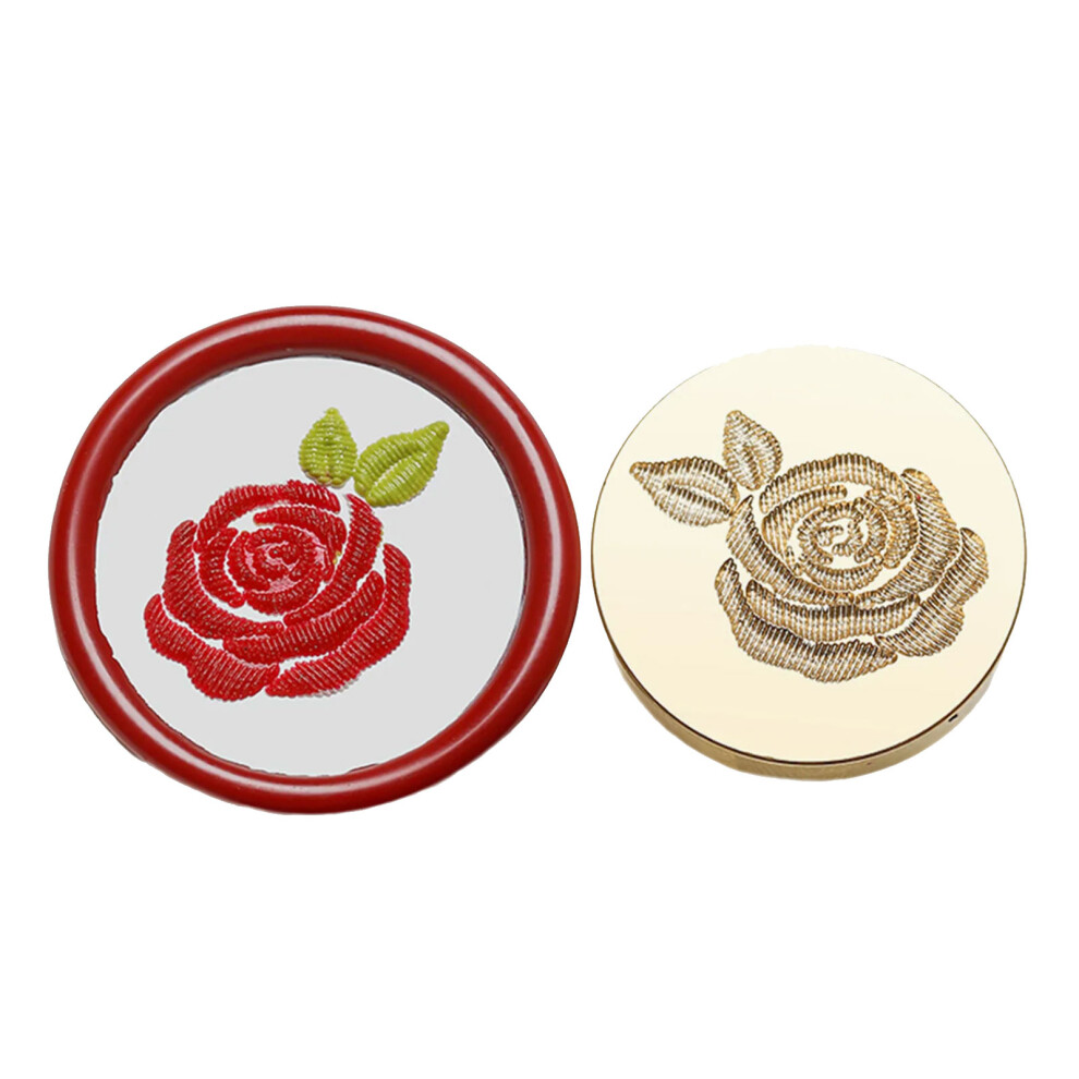 Brass Wax Seal Stamp Head Replacements for Gift Envelope-Rose