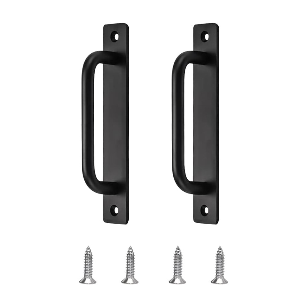 Sliding Closet Door Hardware, Pull Handle Set With Easy Installation, Aluminum Alloy Barn Door Handles, Matte Black For Rust-Free Performance, Quality 9454554448589