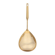 Komfortabler Schaumlöffel zum Braten, spülmaschinenfest, Edelstahl 304, mit langem Griff und Aufhängeöse, ergonomischer Griff
