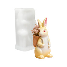 Rabbit Basket Silicone Mold Festival Candle Silicone Mould For