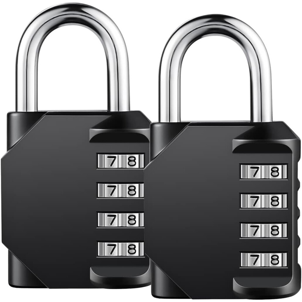 Customizable Combination Lock, Convenient Access Weatherproof Padlock For Gates Doors Fences Storage (Black, 2 Unit) 9454554473451