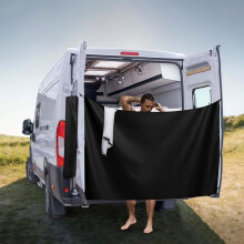 Rear Door Shower Curtain, Adjustable Rear Door Changing Curtain, Privacy Panels With Hooks, Light-Blocking Sunshade