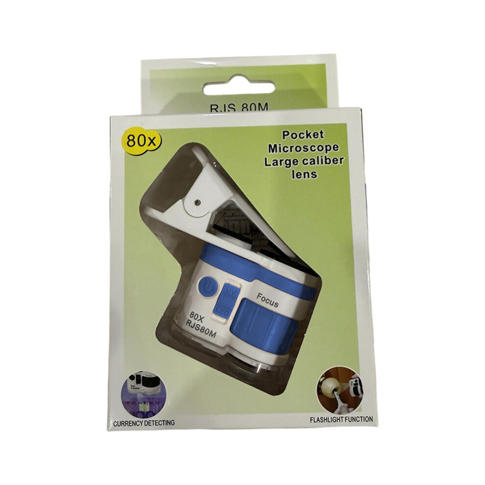 Portable Pocket Mini Microscope Magnifier Glass-Blue 80 Times 7696000648170